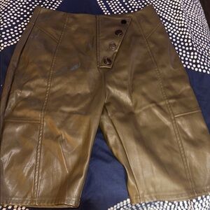 Privy Tan pLeather Shorts